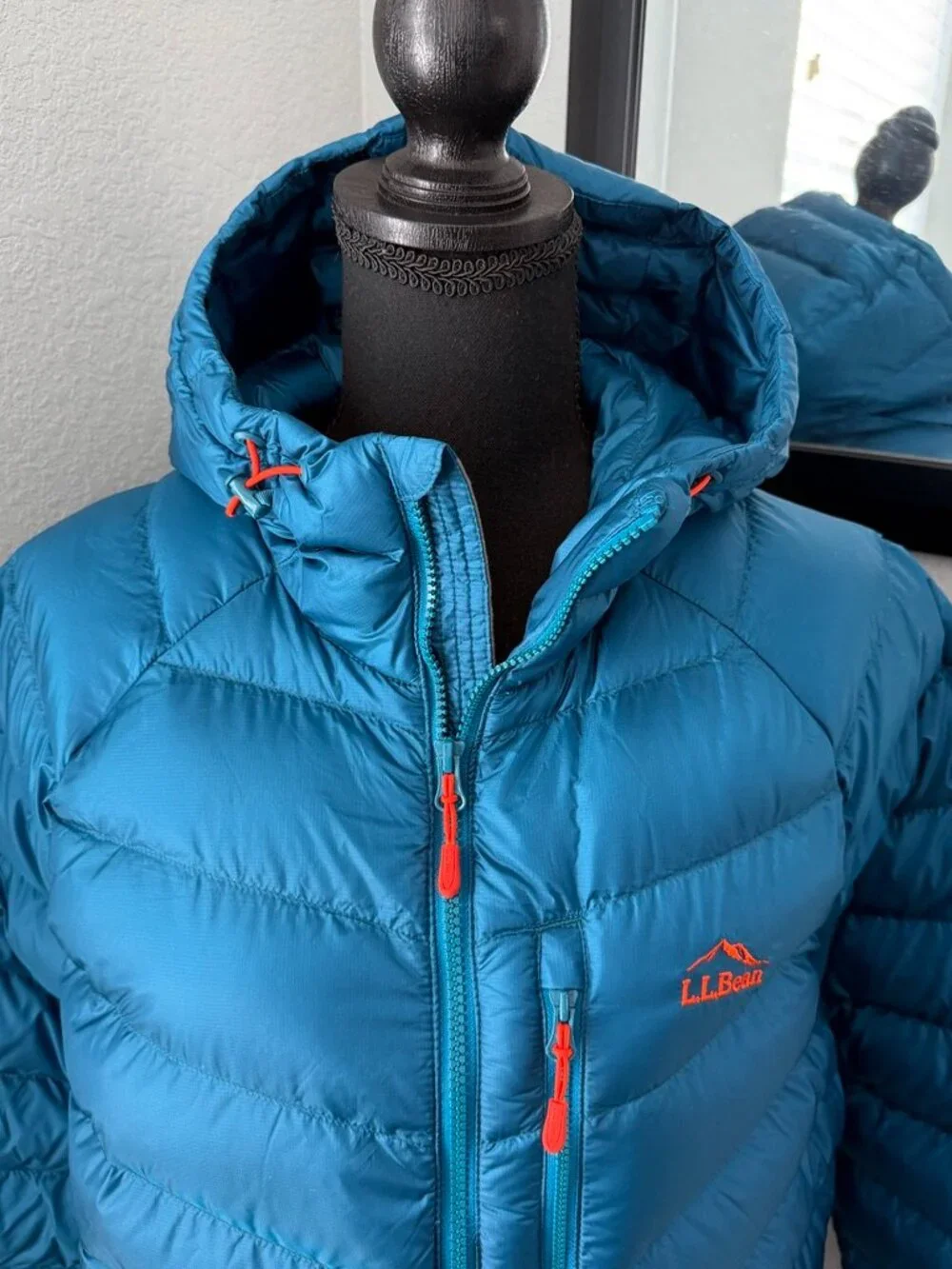NWT LL Bean Ultralight 850 Down Hooded Women's XL Tall Teal Jacket